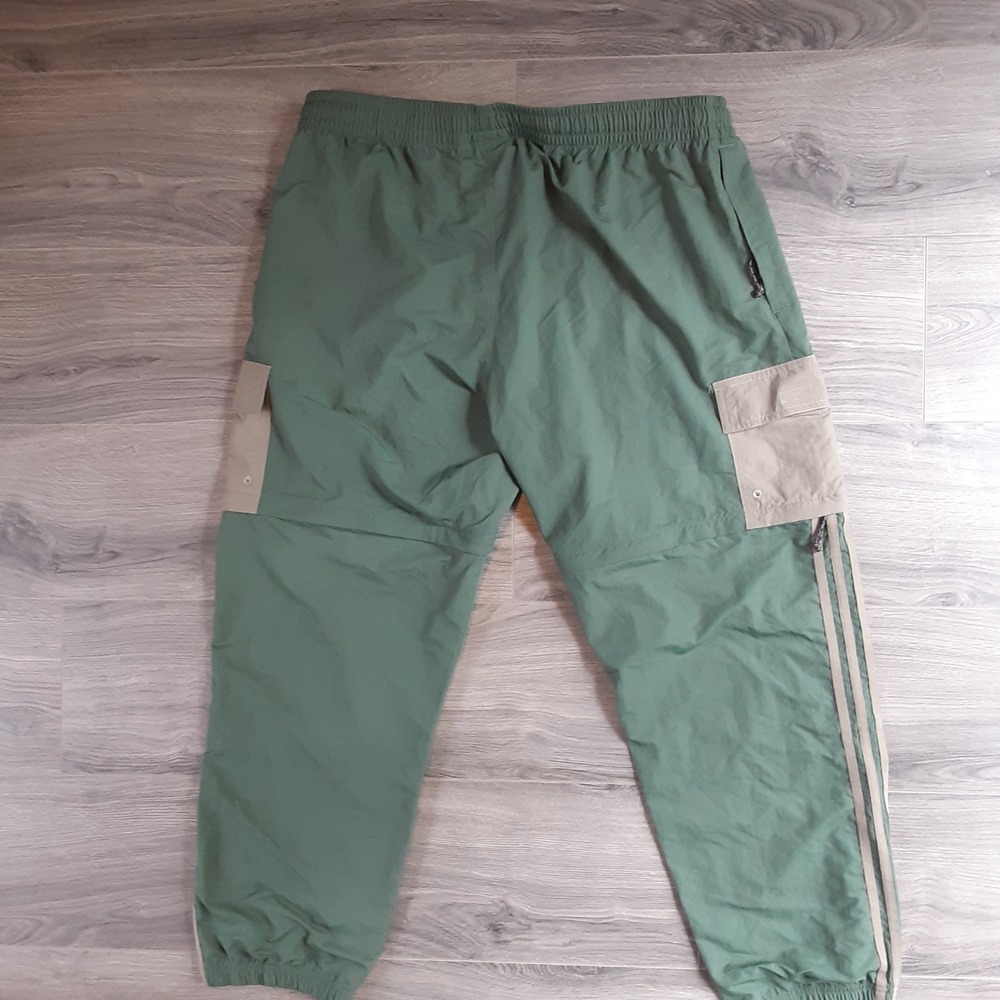 Adidas Originals Mens Convertible Cargo Track Pants Sage Green Zip Off XL - Picture 2 of 15
